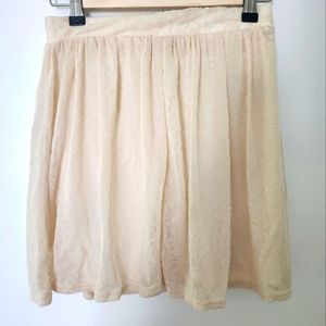 SKIRT Miss Selfridge SIZE US 6 light peach colormesh and velvet floral pattern